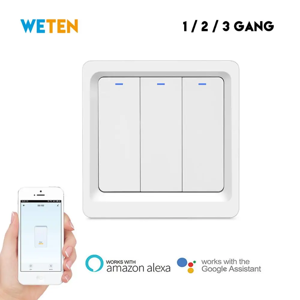 Умный Wi Fi светильник переключатель ЕС Великобритания 110 В 220 приложение Tuya Smart Life с