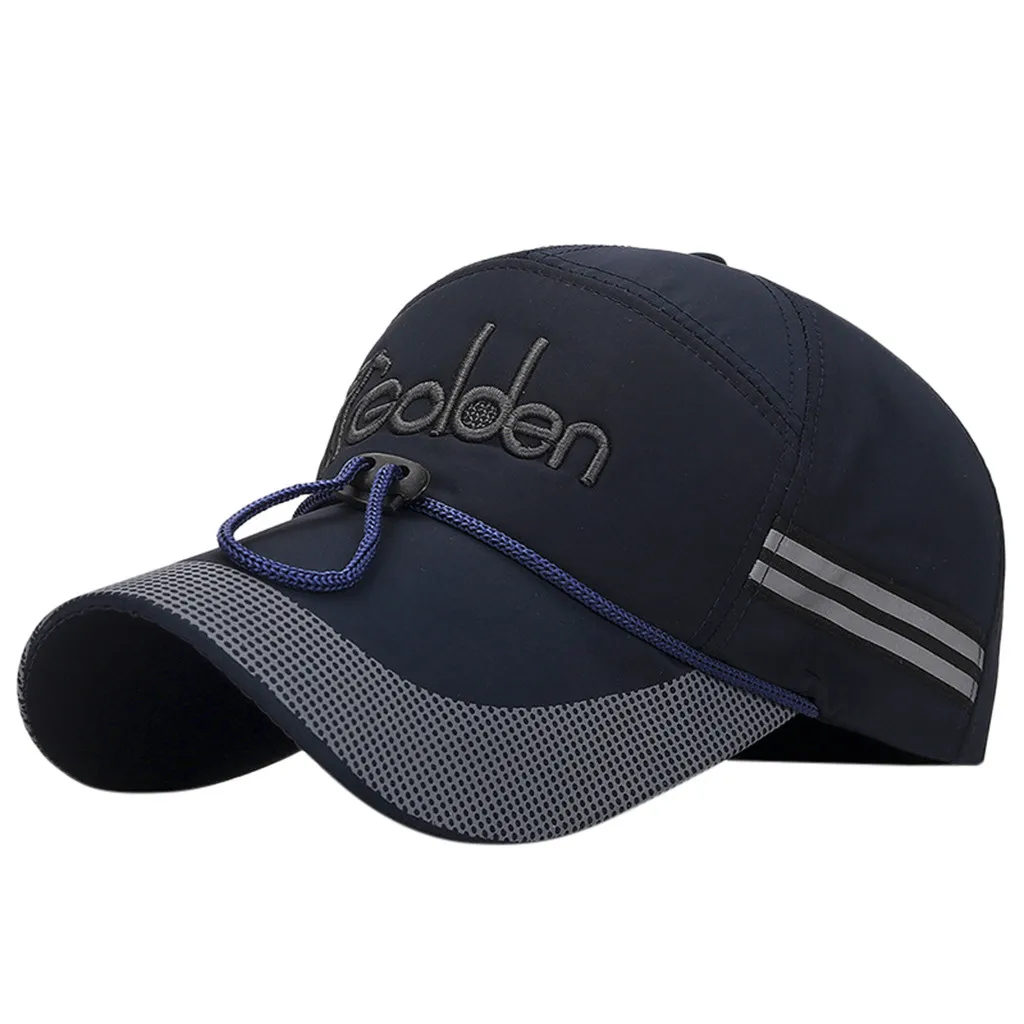 

High Quality Adjustable Baseball Hat With Ring Outdoor Reflective Sports Sun Cap Quick Dry Hat Women Men Fashion Snapback Hat