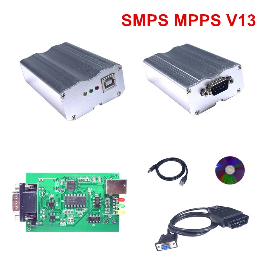 Лучшая цена качество SMPS MPPS V13 EDC16 чип Тюнинг перекарта K + CAN Flasher металлический ящик