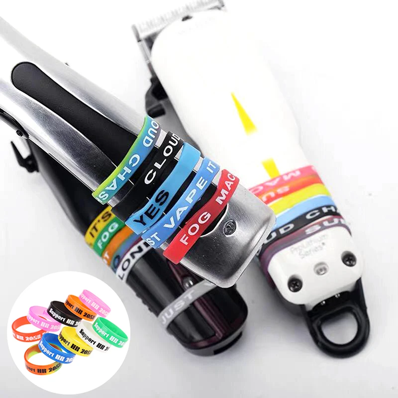 

10pcs Trimmer Grip Barber Hair Clipper Grip Rubber Anti Slide Design Barber Trimmer Grips Hairdressing Decorative Rings