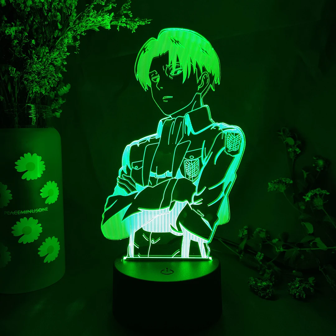 Ночник Levi Ackerman 3D атака на Титанов светодиодный ные сенсорные светильники в