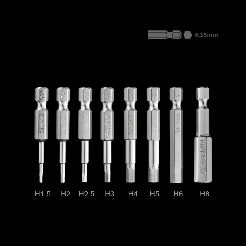 Broppe 8 шт. S2 сплав Сталь Магнитная с шестигранной головкой электрическая отвертка