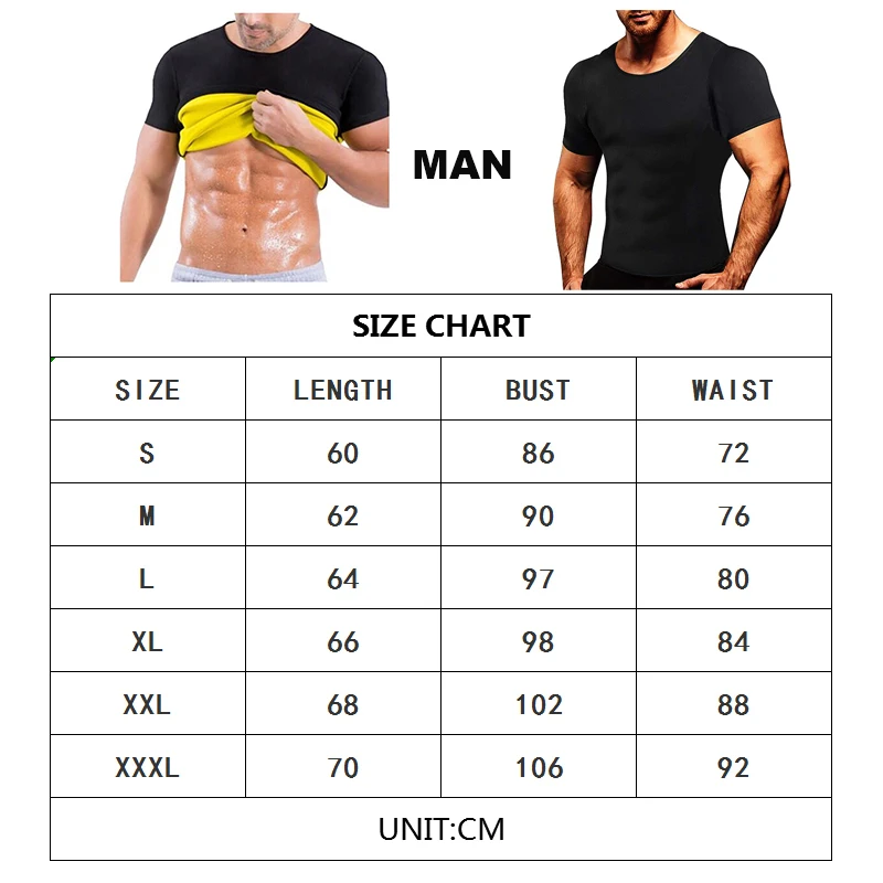 Мужской формирователь тела Горячий Пот тренировки рубашка животик сжигатель