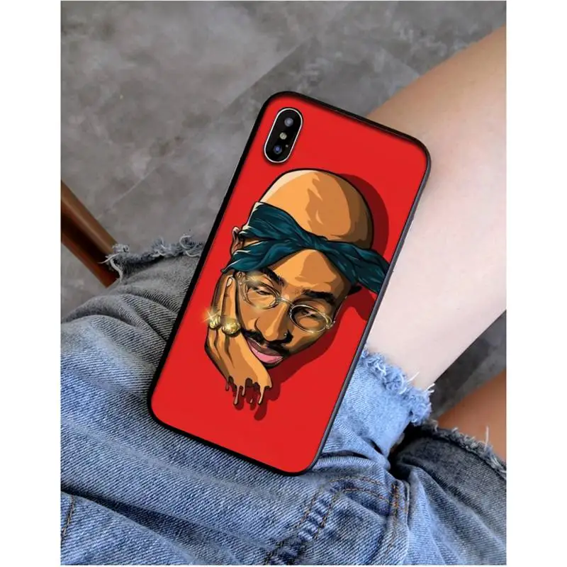 Силиконовый чехол Babaite Rapper 2pac Tupac для iPhone 11 pro XS MAX 8 7 6 6S Plus X 5 5S SE XR SE2020 | Мобильные