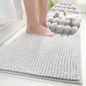 50x80cm thick chenille hotel bathroom floor mats home bedroom bathroom entrance non slip absorbent foot mat free global shipping