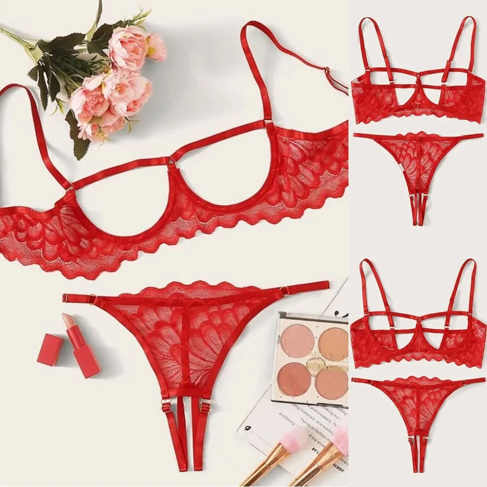 Ensemble белье dentelle женское белье полые кружева сплит бюстгальтер+ трусики+ подвязки женское нижнее белье T