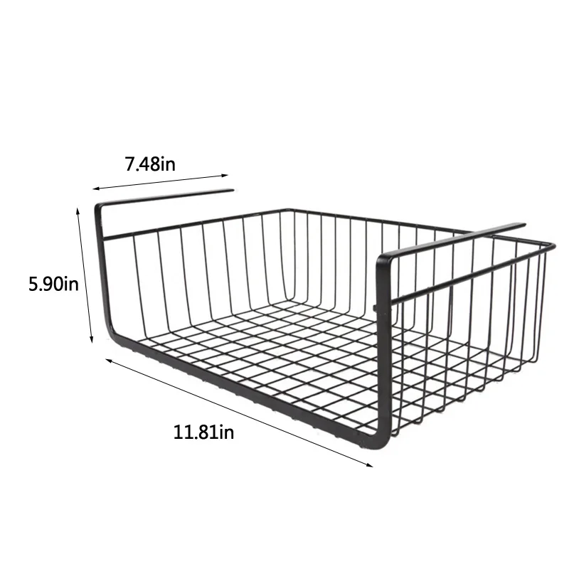 

Cabinet Storage Rack Wire Rack Hanging Storage Basket For Kitchen Pantry Home Desk Rack Container Holder