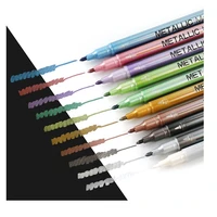 10pcsset metallic color marker pen 1 2mm fine liner drawing painting lettering design students stationery art supplies h6924