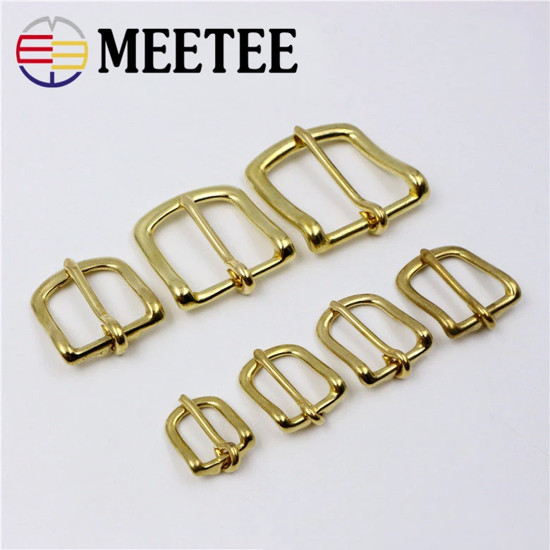 2PCS Meetee New Solid Brass Belt Buckle Copper Men Pin Buckles DIY Mens Womens Jeans Luggage Hardware Accessories AP011|Пряжки и крючки|