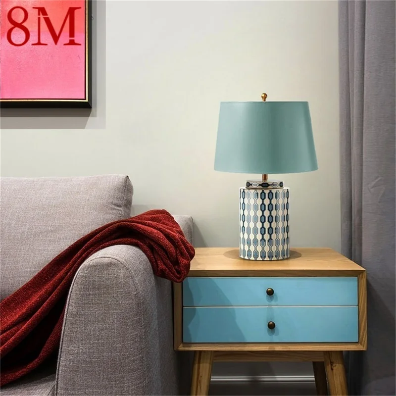 

8M Luxury Table Lamp Contemporary LED Ceramic Decorative Pattern Desk Light Luxury for Home Bed Room