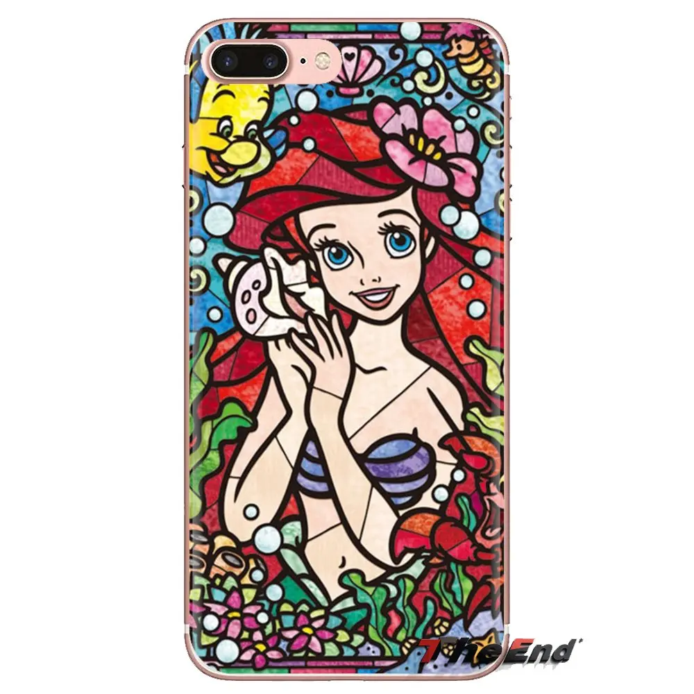 Корпус с эффектом витража Ариэль рисунком маленькая русалочка для iPhone XS Max XR X 4 4S 5