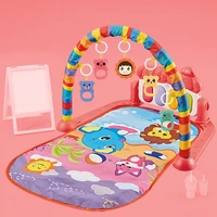 baby pedal piano musical baby play mat play piano activity gym with hanging toys baby companion for babies ages 0 6 months old