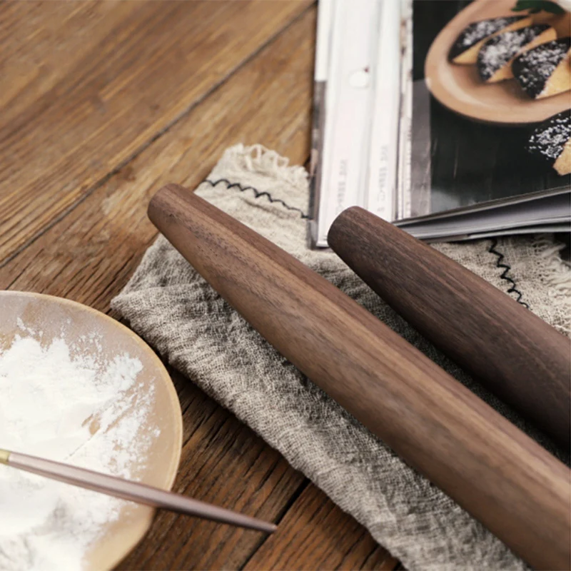 Натуральный Черный грецкий орех Скалка мелкая шлифовка без дополнительного