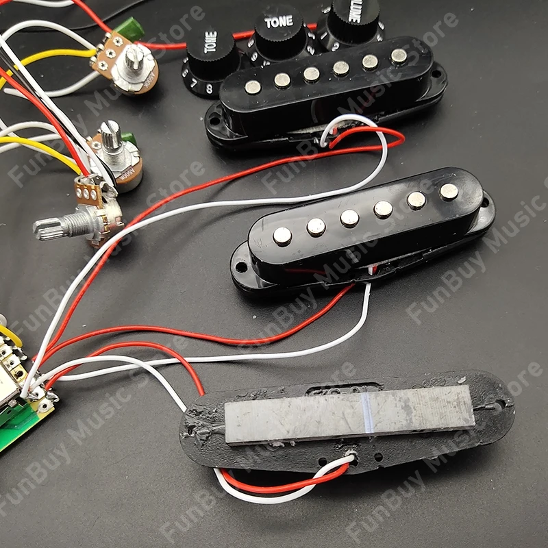 elektrische gitarre pickup kabelbaum prewired 5 weg schalter 2t1v sss pickup für st elektrische gitarre schwarz weiß free global shipping