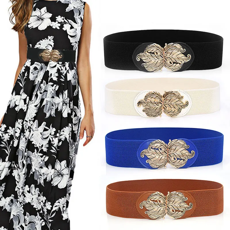 

Metal Buckle Waist Strap Corset Belt Women Cummerbund Coat Sweater Skirt Waistbands Waistbelts Cool Elastic Wide Belt Accessory