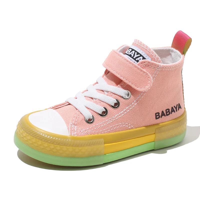 

babaya Children canvas shoes boys high-top breathable cloth shoes girls casual shoes 2021 spring new fashion sneakers for kids