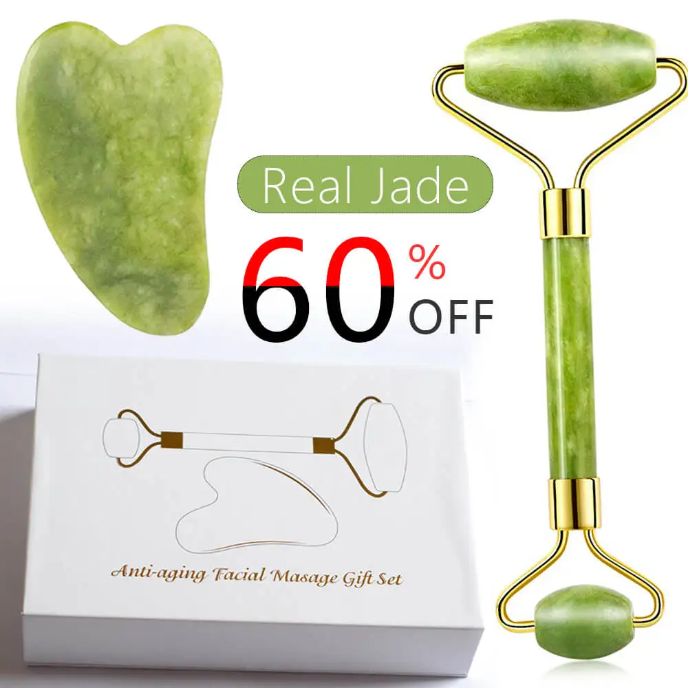 Facial Massage Roller Double Heads Jade Stone Gua Sha Tools face Lift Body Relaxation Slimming Beauty Health Skin Care set|Устройство