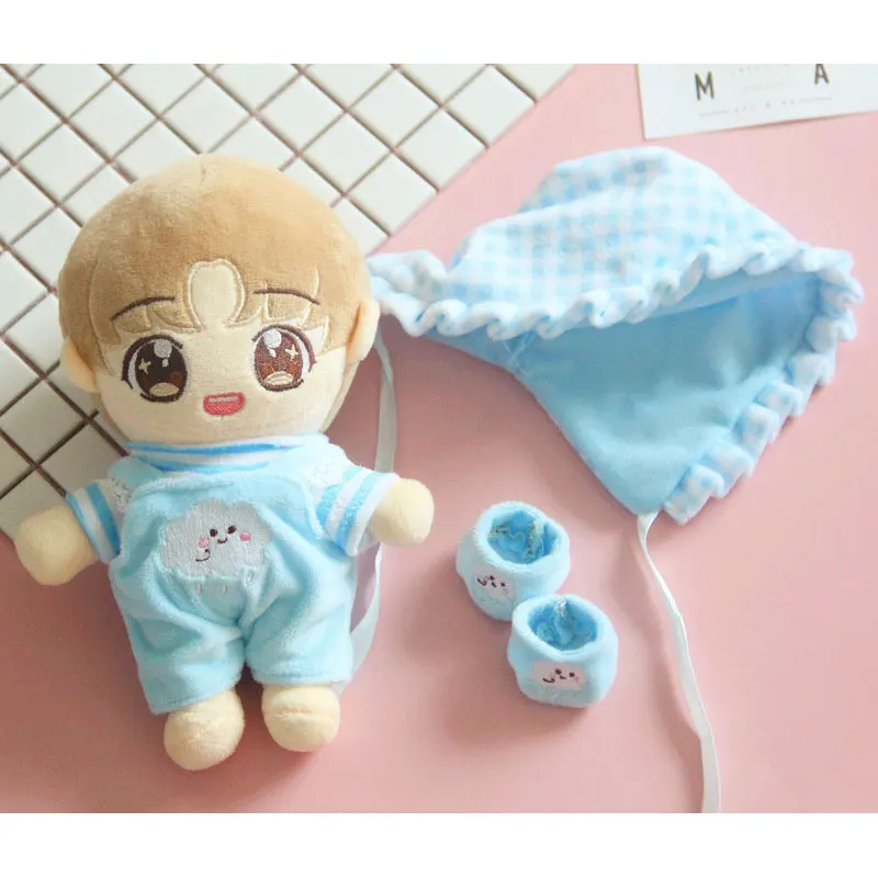 Синяя кукольная одежда 20 см детская одежда exo love bean кукла шляпа брюки футболка костюм куклы аксессуары
