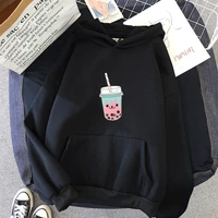 womens hoodie long sleeve creative cute cup pattern print casual sweatshirt pullover