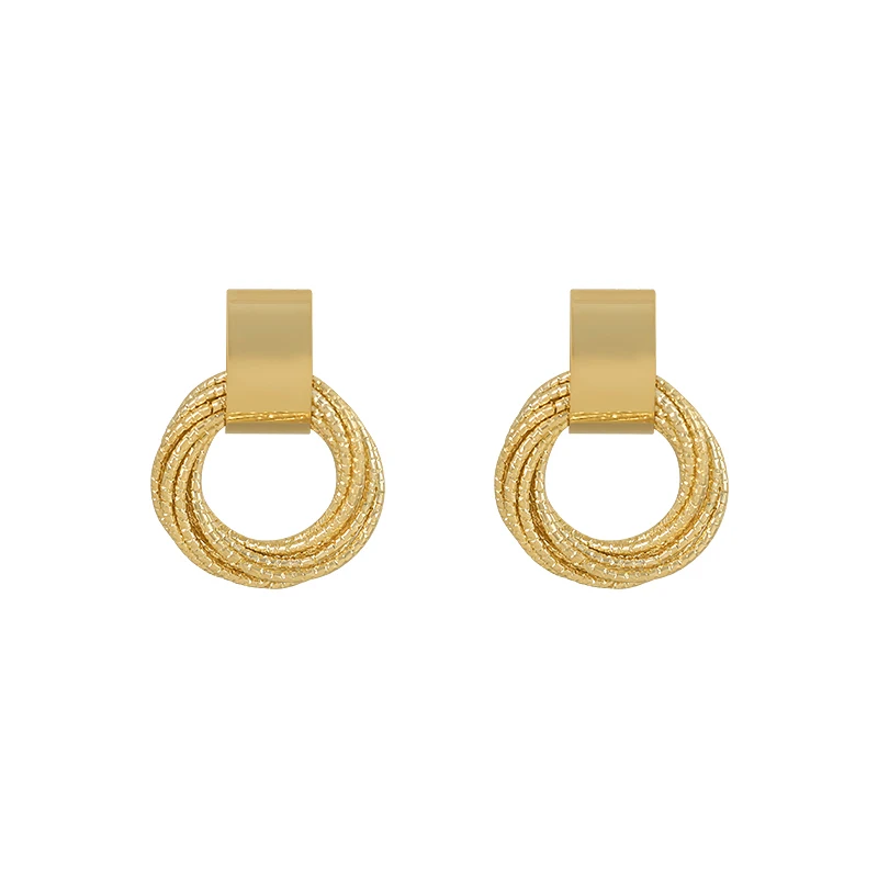 

Retro Metallic Gold Multiple Small Circle Pendant Earrings 2020 New Jewelry fashion Wedding Party Unusual Earrings For Woman