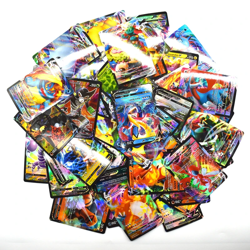 

50PCS Pokemon Cards No Repeat VMAX Pikachu Charizard English Version Game Shining Collection Battle Carte Trading Cards Kids Toy