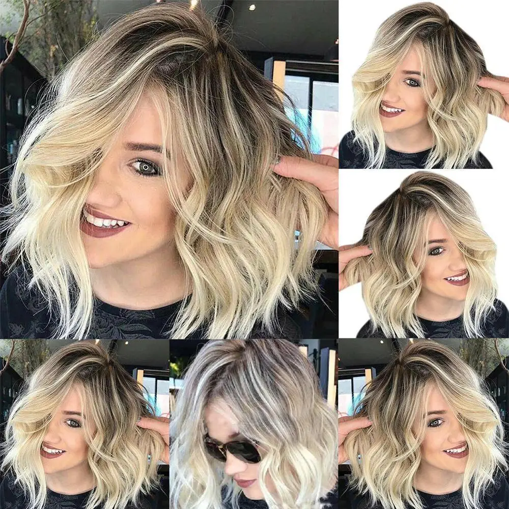 Soft Shaggy Layered Blonde Swept Bangs Full Synthetic Wig Natural Wave Women's Wigs Colour Choices Flexible Natural Look