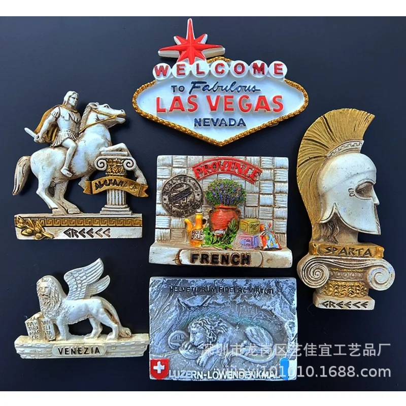Магнит на холодильник декоративный город сувенир США Лас-Вегас Италия статуя