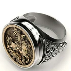 Мужские кольца ювелирные подарки ручной работы Sovereign Saint George, портрет в римском стиле, модные мужские кольца в стиле бойфренда
