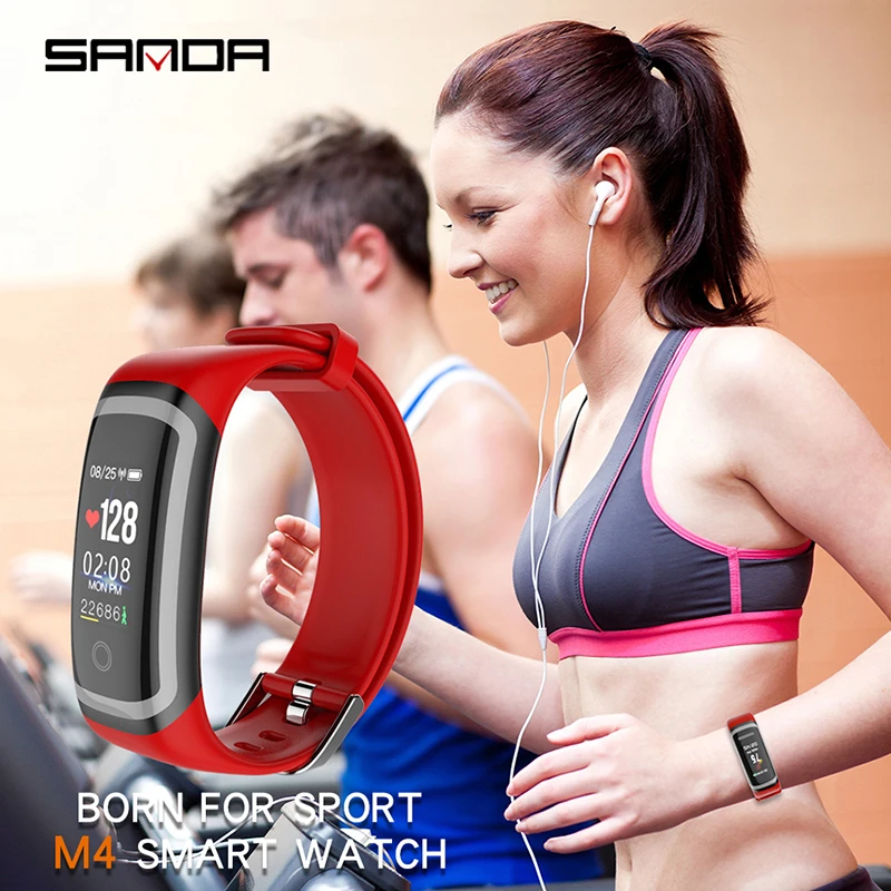 2020 SANDA Bluetooth 0 96 &quotSmart Horloge для IOS Android Mannen Vrouwen Водонепроницаемый Фитнес-трекер