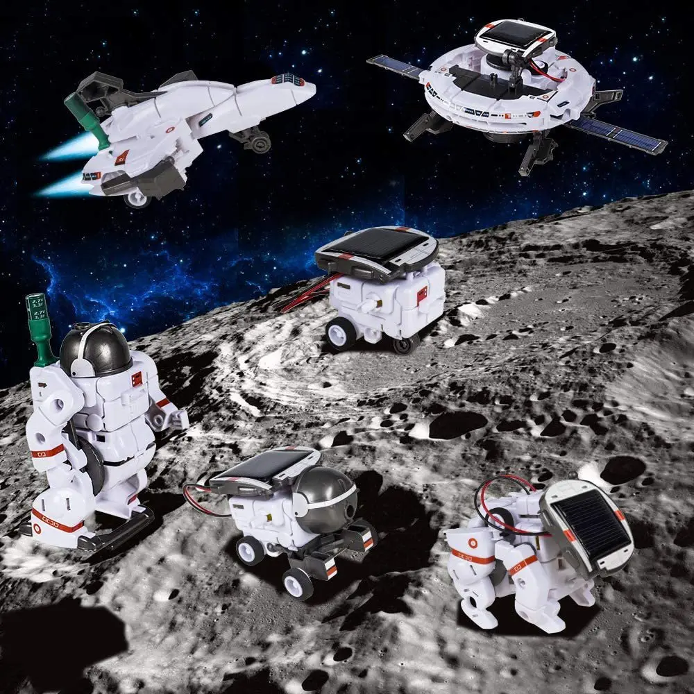 

Solar robot Toys, 6 in 1 STEM Educational Solar Space Building Toys, DIY Science Solar robot diy Kit for Kids Aged