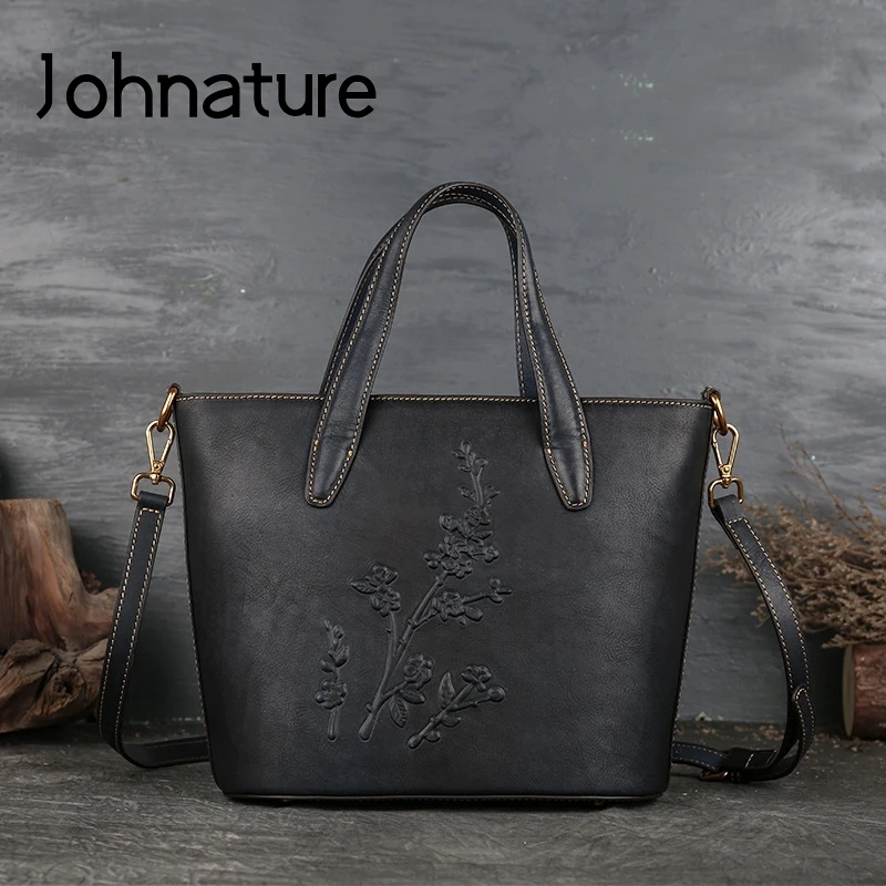 Женская Повседневная Сумка тоут Johnature вместительная сумка из натуральной кожи с