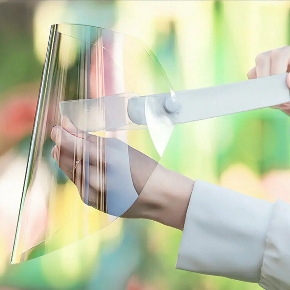 

Areyourshop Adjustable Full Face Shield Plastic Anti-fog Protection Face Cover Transparent