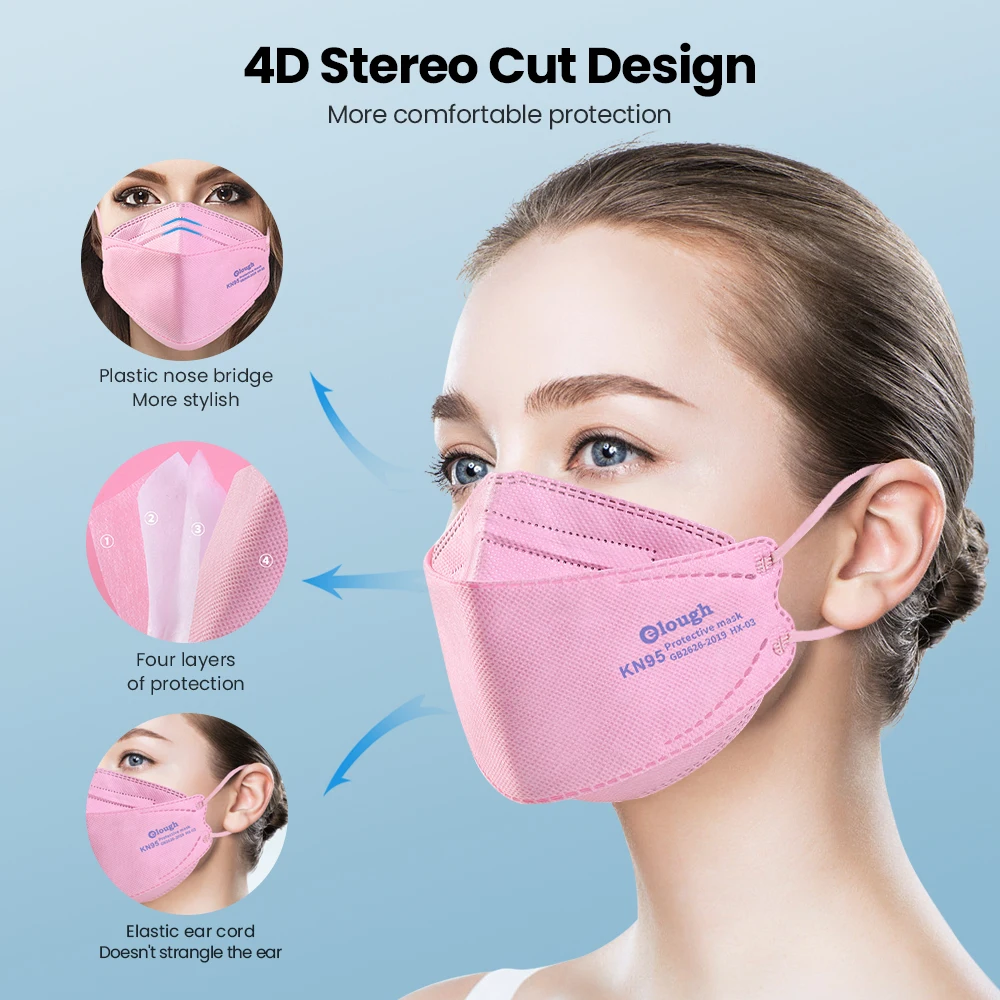 3D FFP2Mask многоразовая Корейская рыболовная сертифицированная маска KN95 FFP2