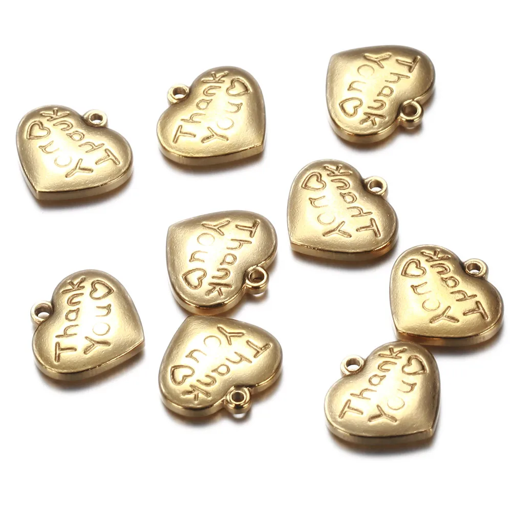

5Pcs/Lot Cute Stainless Steel Heart Charms Pendant For Jewelry Makings DIY Bracelet Necklace diy Charms
