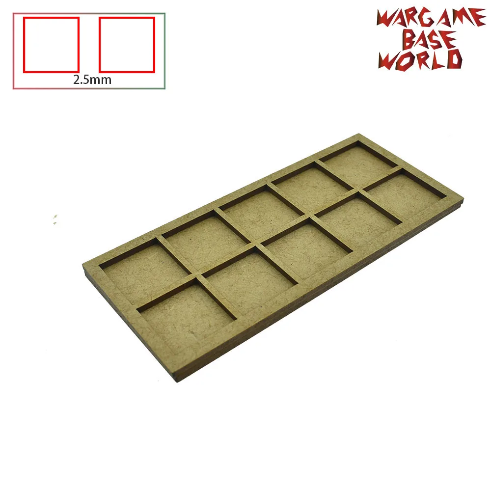 

Wargame Base World - Movement Tray -10/15/20 25mm square bases - MDF Laser Cut