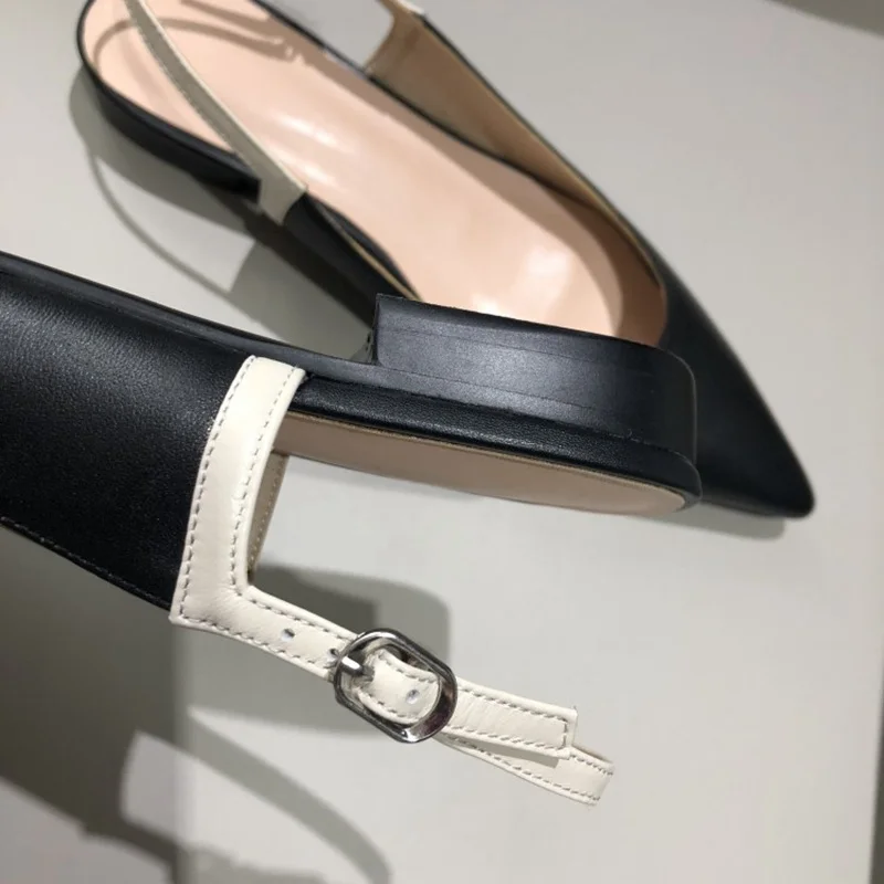 Босоножки женские на плоской подошве с острым носком размеры 34-41 | Обувь