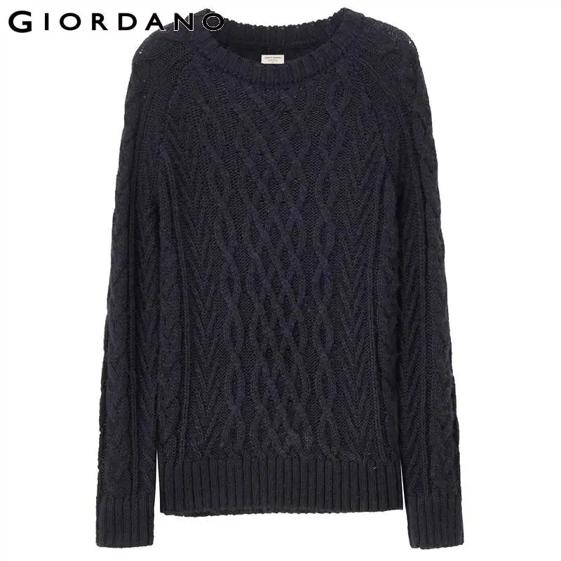 Джордано Для женщин кабель свитер Элегантный Шерсть s трикотажный пуловер теплый