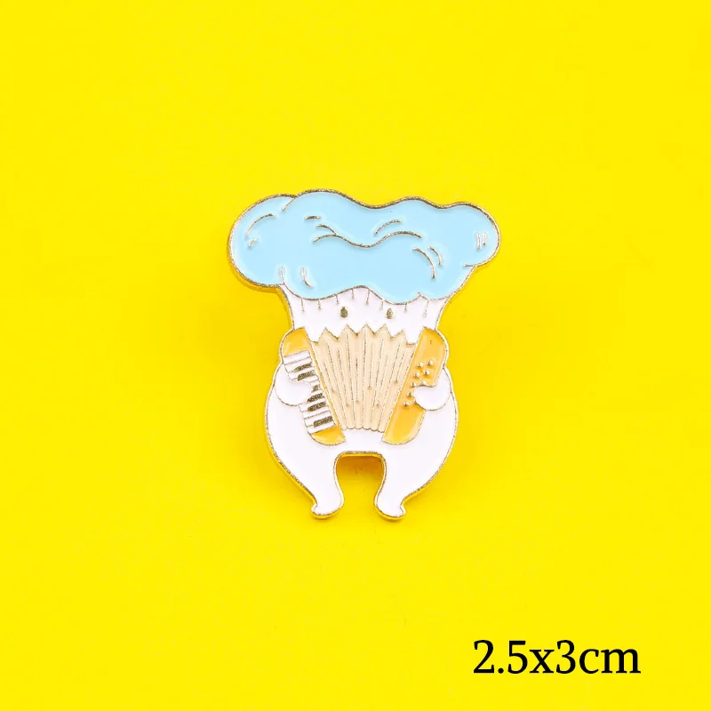

Cartoon Mushroom Enamel Pins Badges For Backpack Clothing Funny Guitar Accordion Brooches Bag Lapel Pin Badge Plant Jewelry
