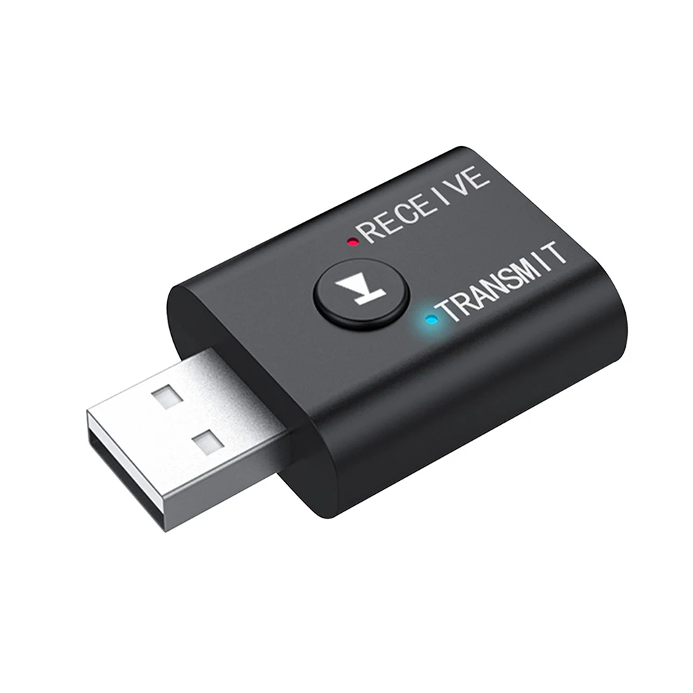 

USB BT аудиоадаптер 2-в-1 BT 5,0 EDR аудиоприемник передатчик с 3,5 мм вспомогательным портом для ТВ ПК домашняя/автомобильная стереосистема, черный