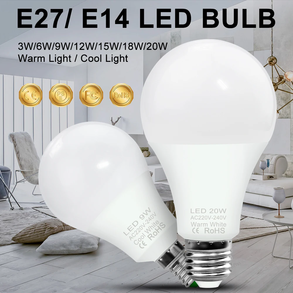 

LED Bulb E27 Corn Lamp E14 Spotlight 220V Lampada LED 2835 Candle Bulb 240V Bombillas 3W 6W 9W 12W 15W 18W 20W For Home Lighting