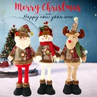 Новогодние и Рождественские куклы 2022, украшение для елки, олень, снеговик, Санта-Клаус, стоячая кукла, Рождественское украшение