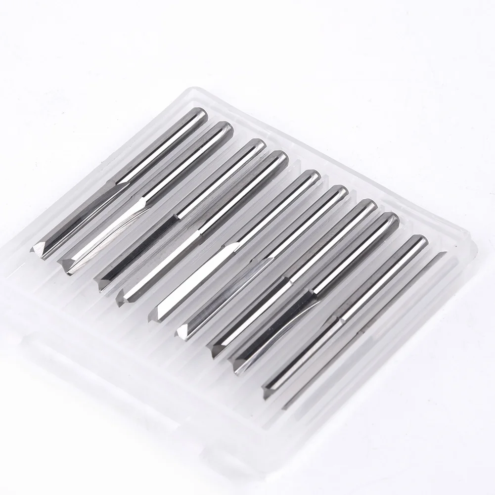 

10 * 1/8 Solid Carbide End Mill Cutter 2-Flute Straight Slot CNC Router Bit