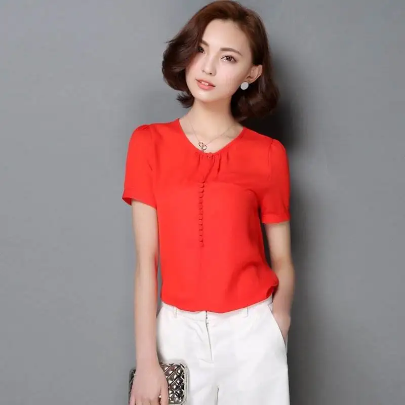 

2020 Red women fashion tee female Tops clothes T-shirt Woman Short Sleeve