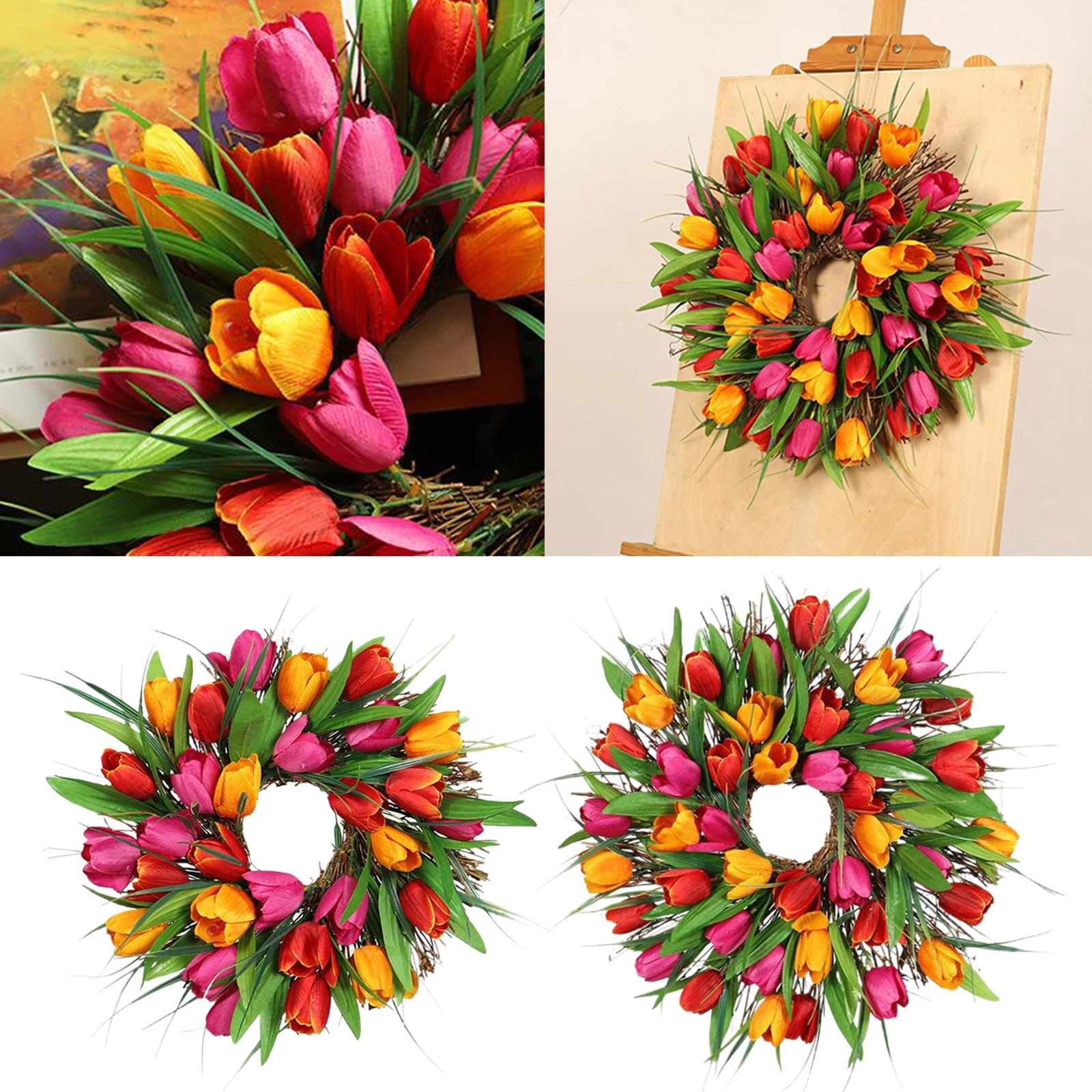 

Door Wreath Spring Decoration Front Door Wreath Artificial Flower Garland Farmhouse Hanging Home Decoration