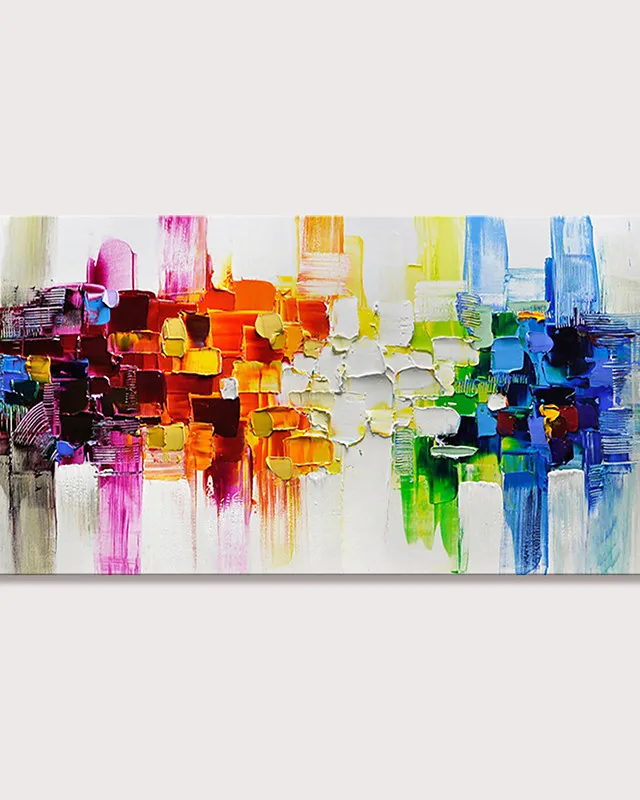 

Large Size Hand Painted Oil Painting On Canvas Light Colorful Pallet Modern Home Decor Abstract Wall Art Picture For Living Room