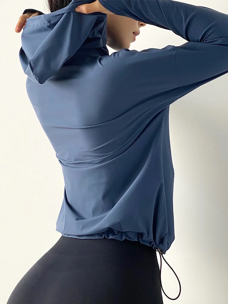 

Loose jacket, women's Hoodie, long sleeved sweatshirt, sports coat, yoga, windbreak, winter