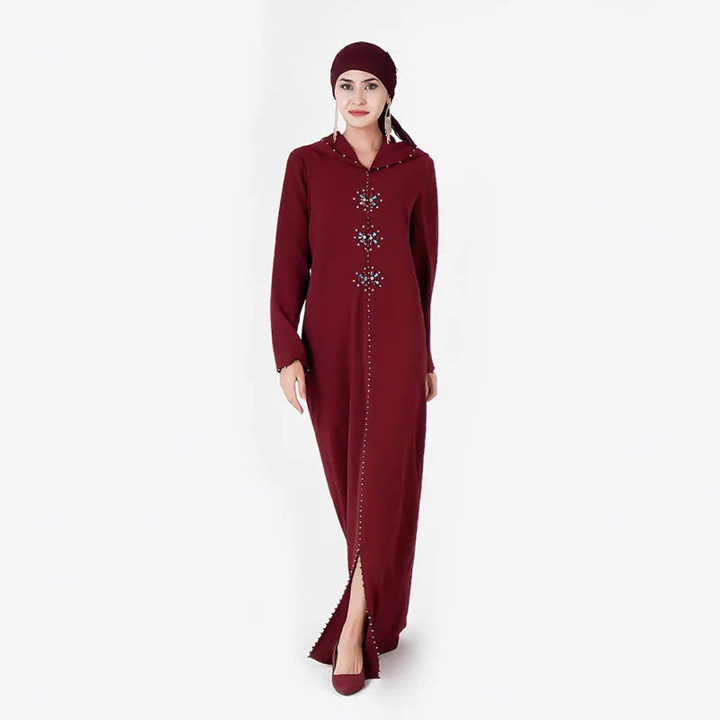 Diamonds moroccan kaftan Abaya women robe arabe Muslim Hijab Dress Hoodies Kaftans Dubai Turkey Abayas For Women Caftan Robe