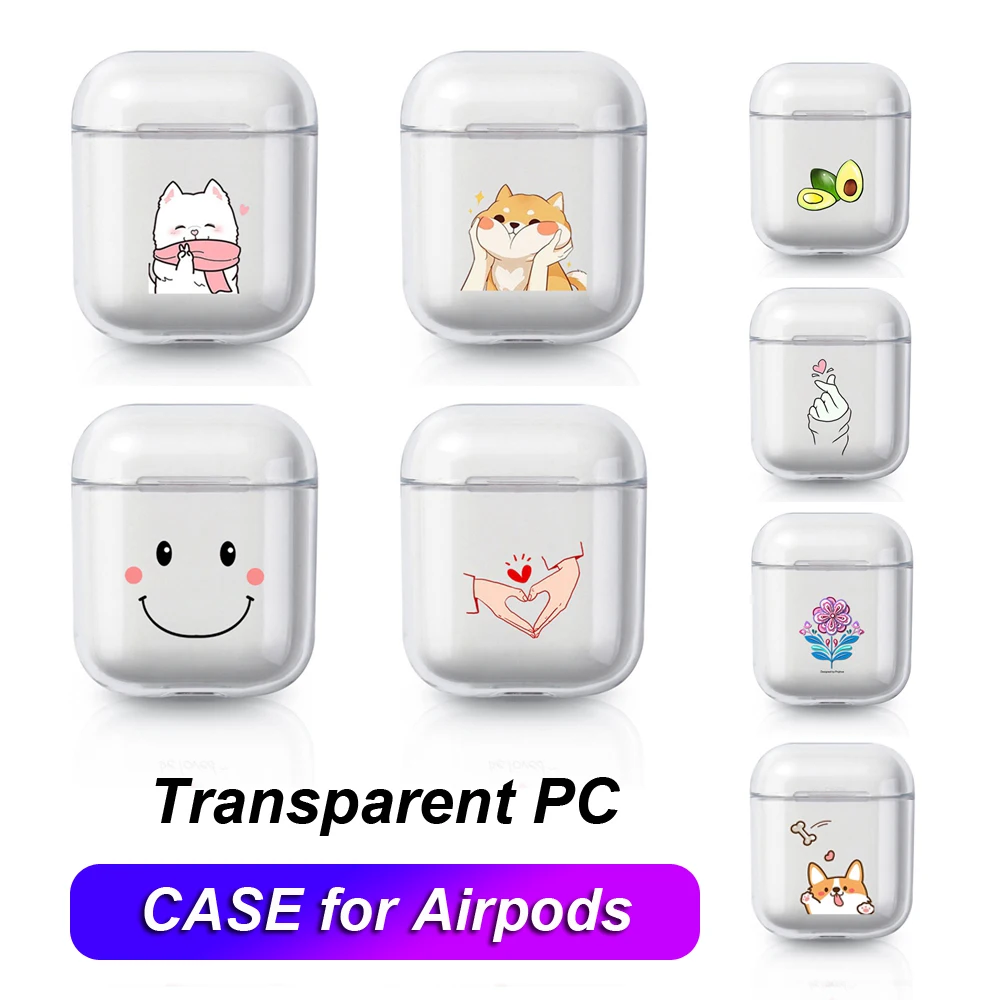 Милый прозрачный жесткий чехол для Apple Airpods модные аксессуары наушников защитный