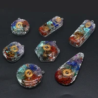 new natural stone seven chakras pendant charms natural crystal quartz pendant for women jewelry making diy necklace gift