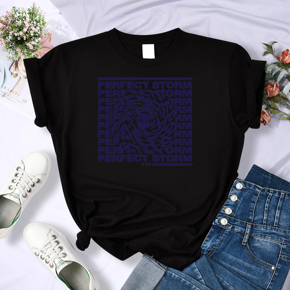 

Perfect Storm Printing Female T Shirt Retro High Quality Clothes Fashion Crew Neck T Shirts Vintage Oversized Tshirts Woman